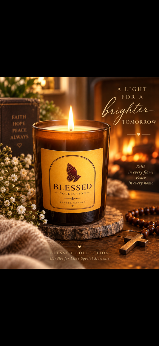 Blessed collection prayer candle with holy oil and prayer